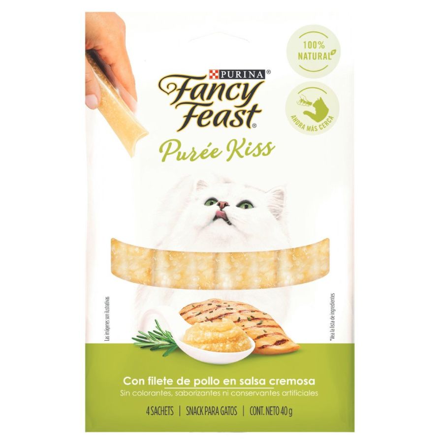 Snack líquido para gato Fancy Feast Purée Kiss Pollo 40GR, , large image number null